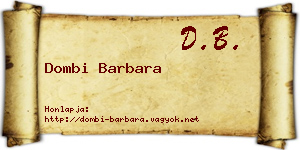Dombi Barbara névjegykártya